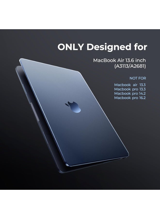 M.A&F's Case Compatible for Macbook Air 13.6 inch M4 M3 M2 2025 2024 2022,A3240 A3113 A2681,Ultra-thin Invisible Translucent Matte Protective Hard Shell Cover,[Presents Original Texture]-Midnight Clear - Image 3